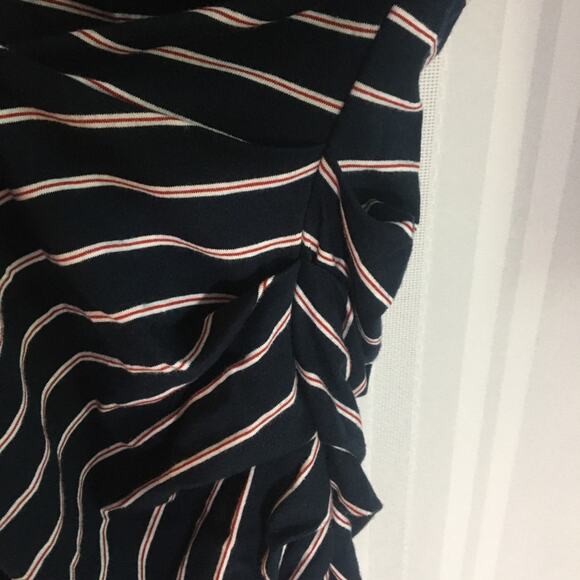 Anthropologie Sundry Fabian Striped Faux Wrap Jersey Mini Dress Blue Small Party - Picture 9 of 11